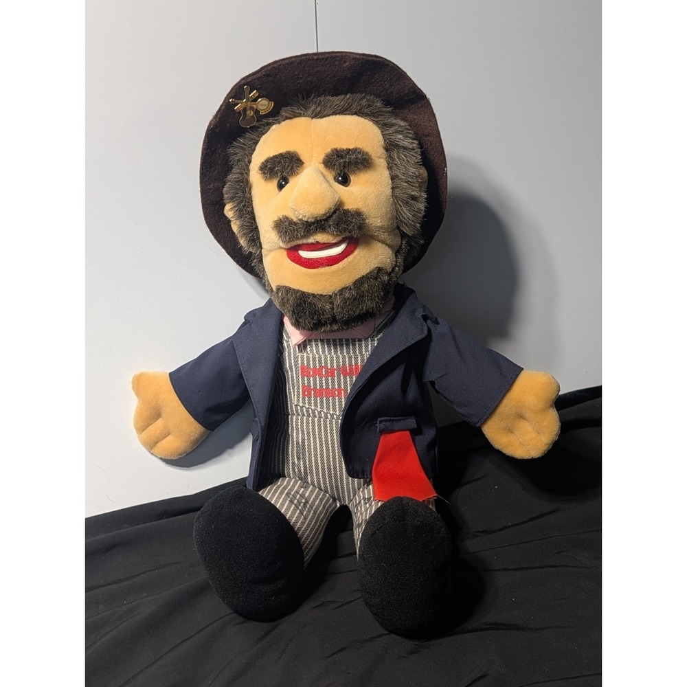 Signed Boxcar Willie 17" Theater Plush Doll Larry Martin Branson MO W/ Hat Pin